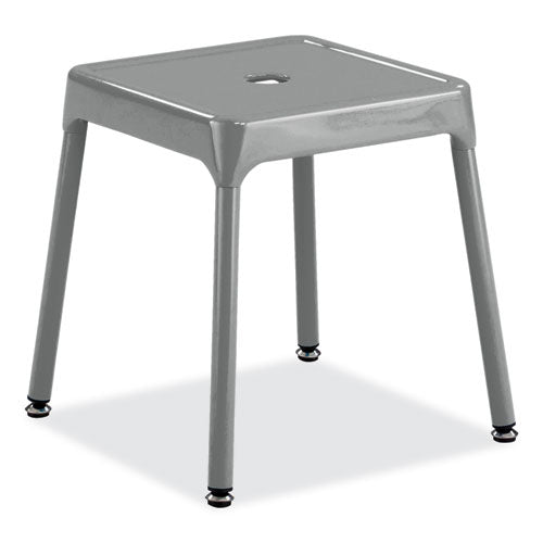 Steel Guest Stool, Backless, Supports Up To 275 Lb, 15" To 15.5" Seat Height, Silver Seat, Silver Base