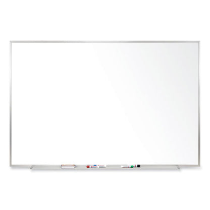 Magnetic Porcelain Whiteboard With Aluminum Frame, 72.5" X 48.5", White Surface, Satin Aluminum Frame