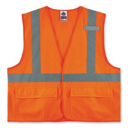 Glowear 8225hl Class 2 Standard Solid Hook And Loop Vest, Polyester, Orange, Large/x-large