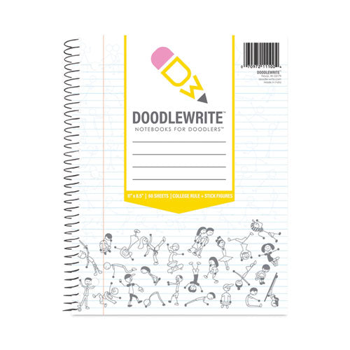 Doodlewrite Notebooks, 1-subject, Medium/college Rule, White Cover, (60) Sheets, 24/carton