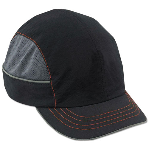 Skullerz 8950 Bump Cap Hat, Short Brim, Black