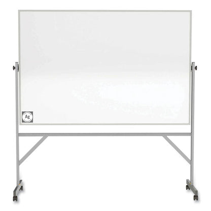 Reversible Magnetic Hygienic Porcelain Whiteboard With Aluminum Frame, 96" X 48", White Surface, Satin Aluminum Frame