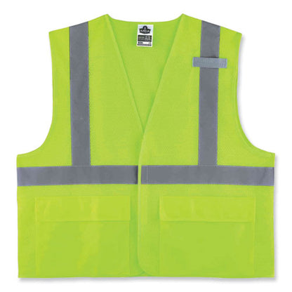 Glowear 8220hl Class 2 Standard Mesh Hook And Loop Vest, Polyester, Small/medium, Lime