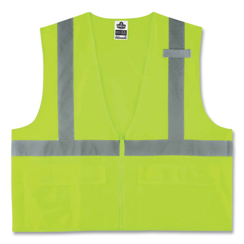 Glowear 8225z Class 2 Standard Solid Vest, Polyester, Lime, Large/x-large