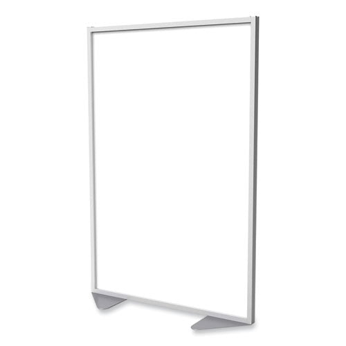 Floor Partition With Aluminum Frame, 48.06 X 2.04 X 71.86, White