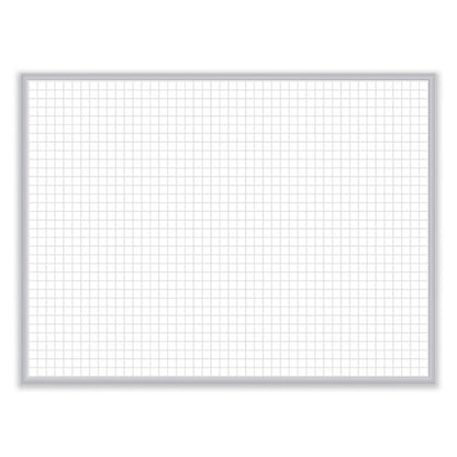 1 X 1 Grid Magnetic Whiteboard, 48.5" X 36.5", White/gray Surface, Satin Aluminum Frame