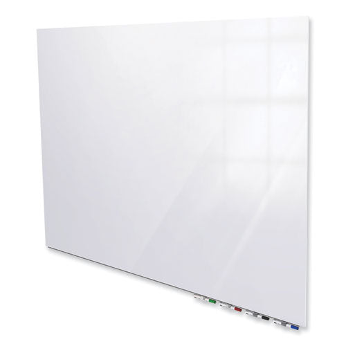 Aria Low-profile Frameless Magnetic Glassboard, 120" X 48", White Surface