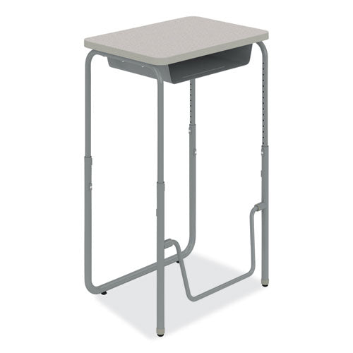 Alphabetter 2.0 Height-adjustable Student Desk With Pendulum Bar And Book Box, 27.75 X 19.75 X 29 To 43, Pebble Gray