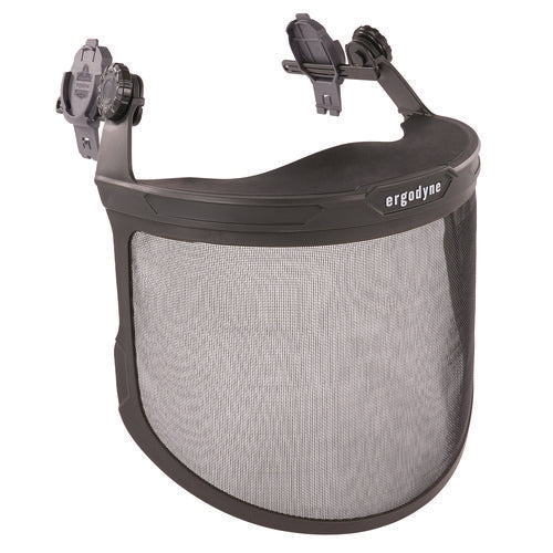 Skullerz 8989 Mesh Face Shield With Adapter For Hard Hat And Safety Helmet, Gray