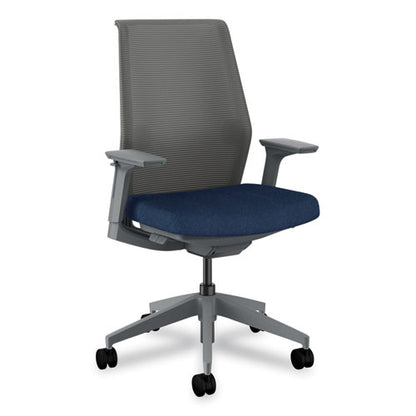 Cipher Mesh Back Task Chair, Supports Up To 300 Lb, 15" To 20" Seat Height, Navy Seat, Charcoal Back, Charcoal Base