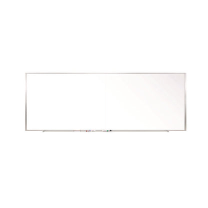 Two-piece M1 Porcelain Magnetic Whiteboard, 176" X 48.5", White Surface, Satin Aluminum Frame