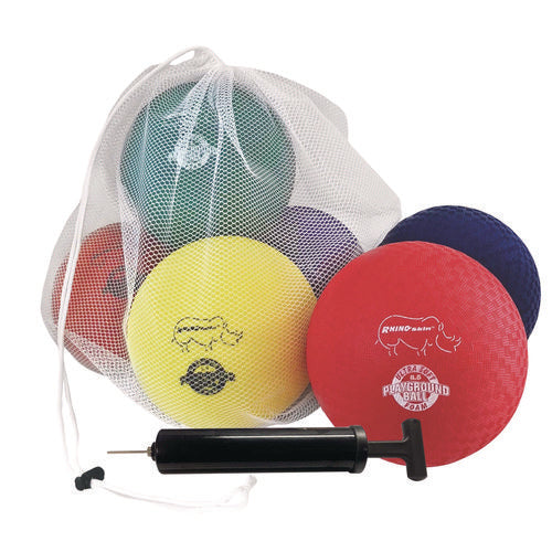 Rhino Soft Playground Ball Set, 8.5" Diameter, Assorted Colors, 6/set