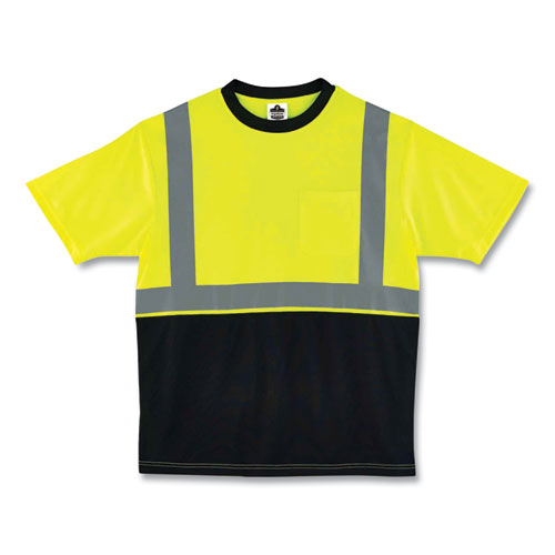 Glowear 8289bk Class 2 Hi-vis T-shirt With Black Bottom, 3x-large, Lime