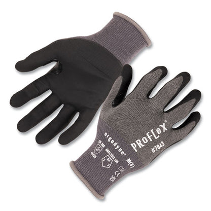 Proflex 7043 Ansi A4 Nitrile Coated Cr Gloves, Gray, Large, 1 Pair