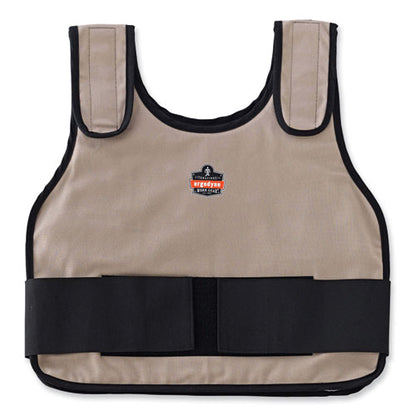 Chill-its 6230 Standard Phase Change Cooling Vest With Packs, Cotton, Large/x-large, Khaki