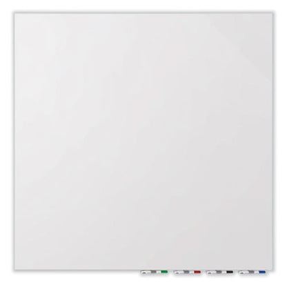 Aria Low-profile Frameless Magnetic Glassboard, 60" X 36", White Surface