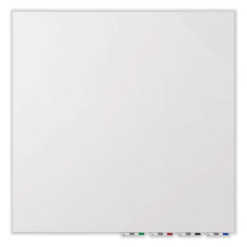 Aria Low-profile Frameless Magnetic Glassboard, 60" X 36", White Surface