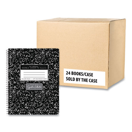 Spring Signature Composition Book, Med/college Rule, Black Marble Cover, (70) 9.75 X 7.5 Sheets, 24/carton