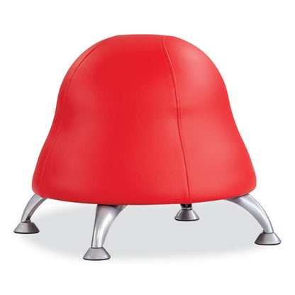 Runtz Ball Chair, Backless, Supports Up To 250 Lb, Red Vinyl Seat, Silver Base