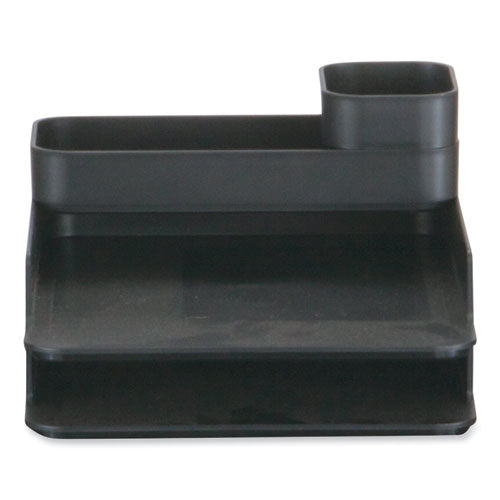 Plastic Stacking Desktop Sorter Set, 4 Sections, 10" X 12.25" X 6.25", Black