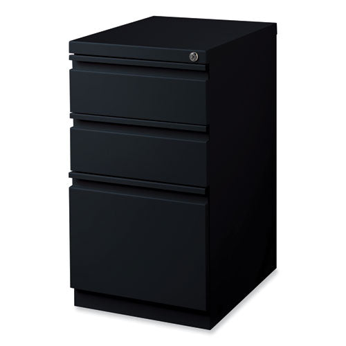 Full-width Pull 20 Deep Mobile Pedestal File, 3-drawer: Box/box/file, Letter, Black, 15 X 19.88 X 27.75