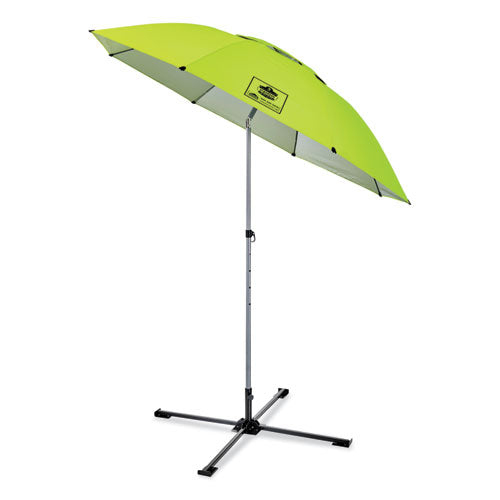 Shax 6199 Lightweight Work Umbrella Stand Kit, 7.5 Ft Dia X 92" Tall, Polyester/steel, Lime