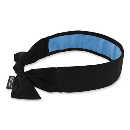 Chill-its 6700ct Cooling Bandana Pva Tie Headband, One Size Fits Most, Black