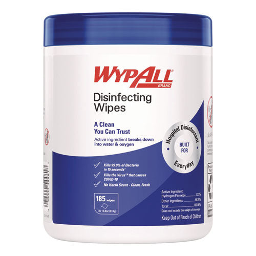 Disinfecting Wipes, 1-ply, 5.16 X 8.5, Fresh Scent, White, 185 Sheets/canister, 3 Canisters/carton