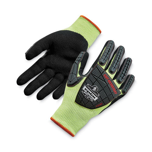 Proflex 7141 Ansi A4 Dir Nitrile-coated Cr Gloves, Lime, X-large, 72 Pairs/pack