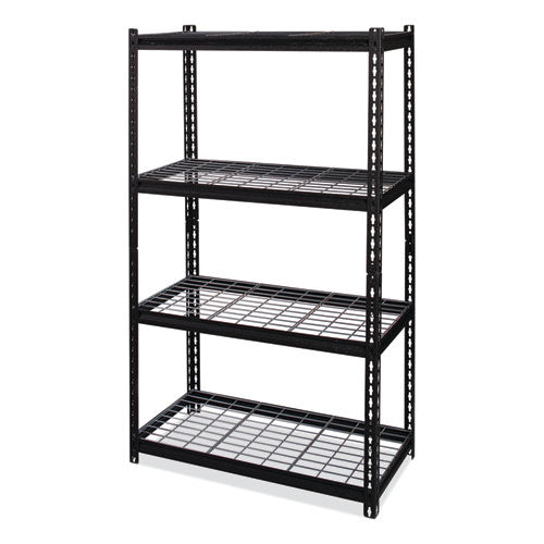 Iron Horse 2300 Wire Deck Shelving, Four-shelf, 36w X 18d X 60h, Black