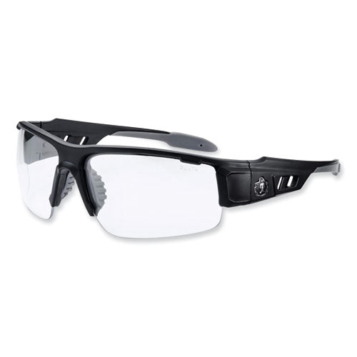 Skullerz Dagr Safety Glasses, Matte Black Nylon Impact Frame, Clear Polycarbonate Lens