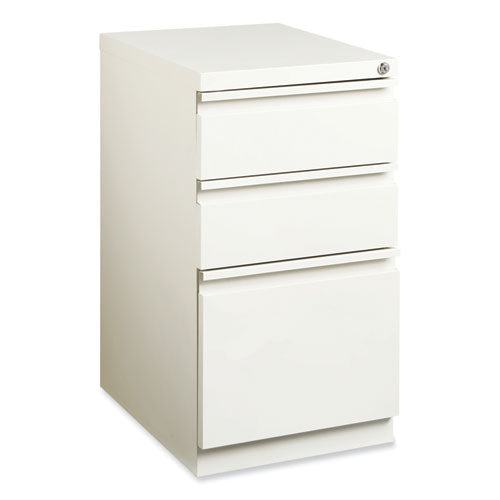 Full-width Pull 20 Deep Mobile Pedestal File, 3-drawer: Box/box/file, Letter, White, 15 X 19.88 X 27.75