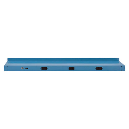 Upper Workbench Shelf, 3 Duplex Outlets, For Use With 72" Wide Workbenches, 100 Lb Weight Capacity