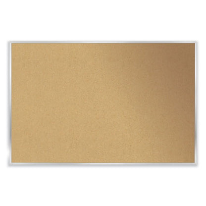 Aluminum-frame Natural Corkboard, 96.5" X 48.5", Tan Surface, Satin Aluminum Frame