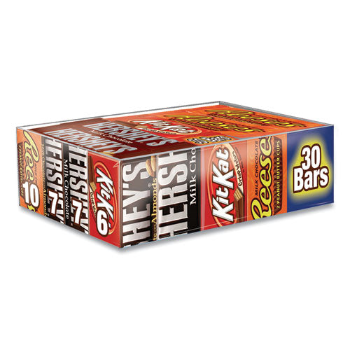 Full Size Chocolate Candy Bar Variety Pack, Assorted 1.5 Oz Bar, 30 Bars/box