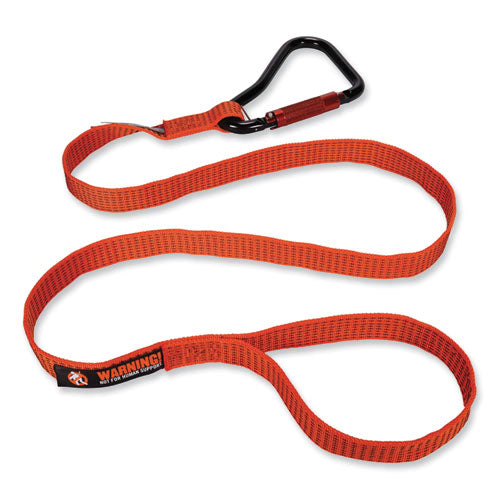 Squids 3148 Tool Lanyard With Xl Carabiner + Threaded Loop, 80 Lb Max Working Capacity, 76" Long, Orange/black