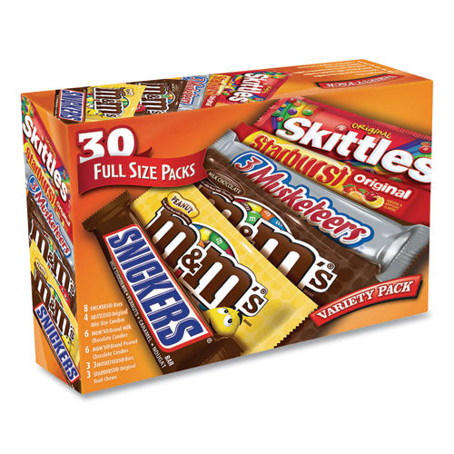 Full-size Candy Bars Variety Pack, Assorted, 30/box