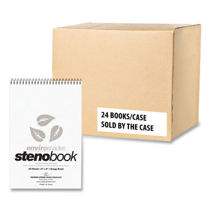 Enviroshades Steno Pad, Gregg Rule, White Cover, 80 Gray 6 X 9 Sheets, 24 Pads/carton