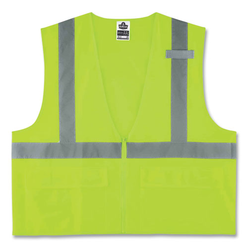 Glowear 8225z Class 2 Standard Solid Vest, Polyester, Lime, Small/medium