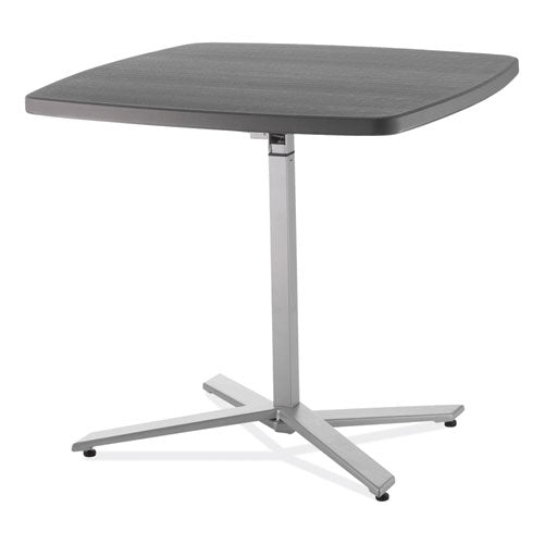 Cafe Time Adjustable-height Table, Square, 36w X 36d X 30 To 42h, Charcoal Slate