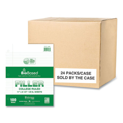 Filler Paper, 3-hole, 8.5 X 11, College Rule, 100 Sheets/pack, 24 Packs/carton