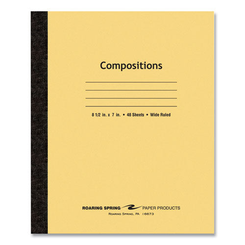 Flexible Cover Composition Notebook, Wide/legal Rule, Manila Cover, (48) 8.5 X 7 Sheets, 72/carton