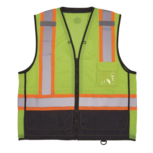 Glowear 8251hdz Class 2 Two-tone Hi-vis Safety Vest, 4x-large To 5x-large, Lime