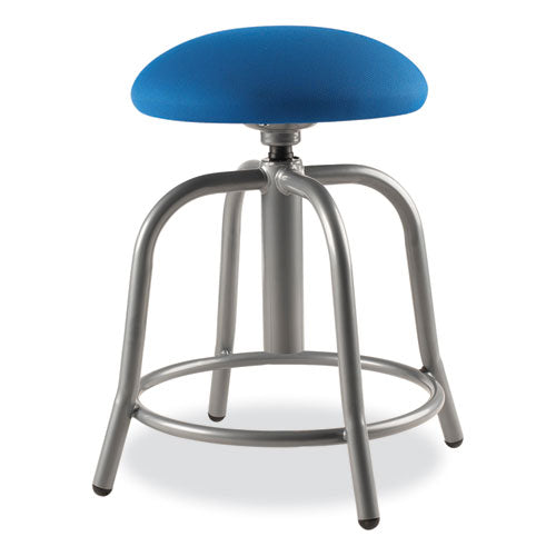 6800 Series Height Adjustable Fabric Padded Seat Stool, Supports 300 Lb, 18" To 25" Seat Height, Cobalt Blue Seat/gray Base