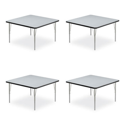 Adjustable Activity Tables, Square, 48" X 48" X 19" To 29", Gray Top, Silver Legs, 4/pallet