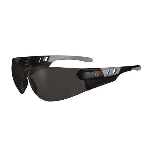 Skullerz Saga Anti-scratch/enhanced Anti-fog Safety Glasses, Matte Black Frameless, Smoke Polycarbonate Lens