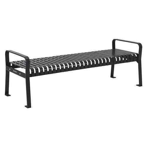 Steel Slat Flat Bench, 70" X 24" X 24.25", Black Seat, Black Base