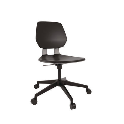 Commute Task Chair, Supports Up To 275 Lb, 18.25" To 22.25" Seat Height, Black Seat, Black Back, Black Base