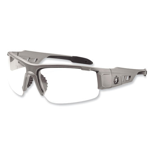 Skullerz Dagr Safety Glasses, Matte Gray Nylon Impact Frame, Anti-fog Clear Polycarbonate Lens