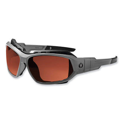 Skullerz Loki Safety Glasses/goggles, Gray Nylon Impact Frame, Polarized Copper Polycarbonate Lens